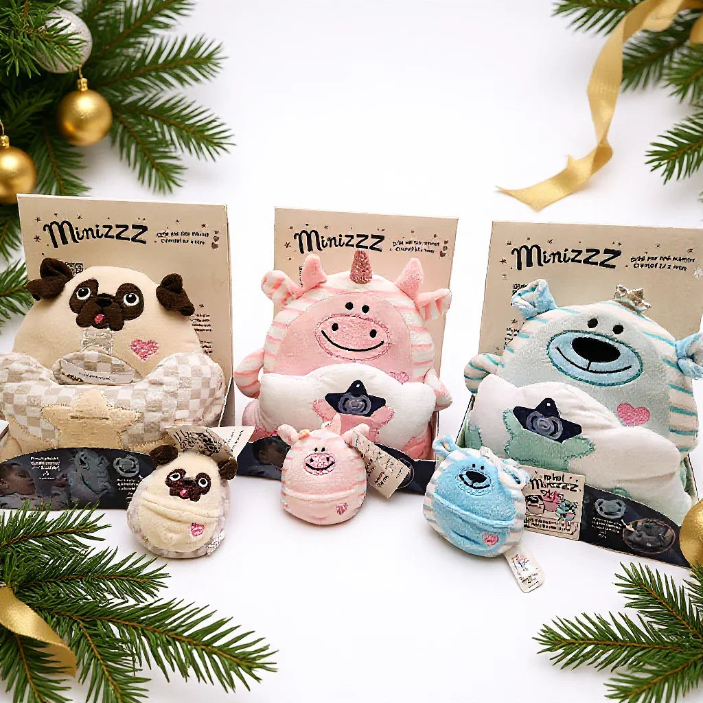 Trio Minizzz - 3 toutous évolutifs Nico Mimi Lulu avec veilleuse pour bébé